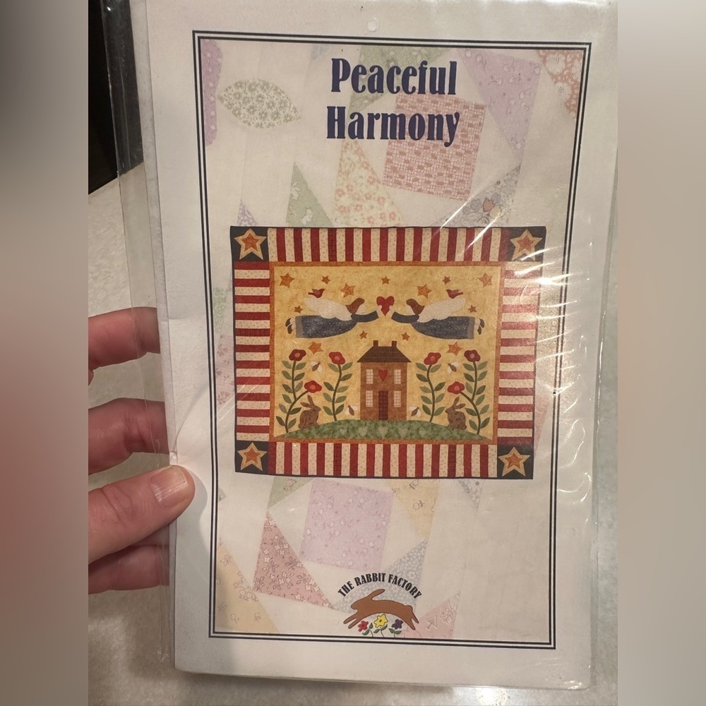 Vintage Peaceful Harmony Quilt Pattern - Red, Blue, Yellow